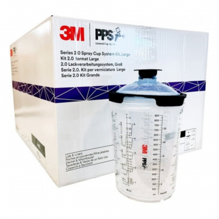 Set pahare gradate vopsea 850ml si capace cu filtru 125 microni, PPS 2.0 - 3M.26740 [1]