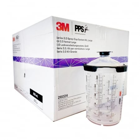 Set pahare gradate vopsea 850ml si capace cu filtru 200 microni, PPS 2.0 - 3M.26024 [1]