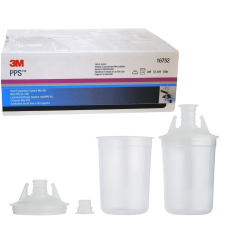 Sisteme si pahare PPS - Set PPS pahare vopsea 170ml si capace cu filtru 125 microni - 3M.16752