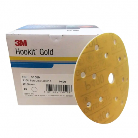 Discuri abrazive - Disc abraziv pe suport moale Soft Disc 216U Hookit, 150 mm., 7 gauri, P400 - 3M.51089