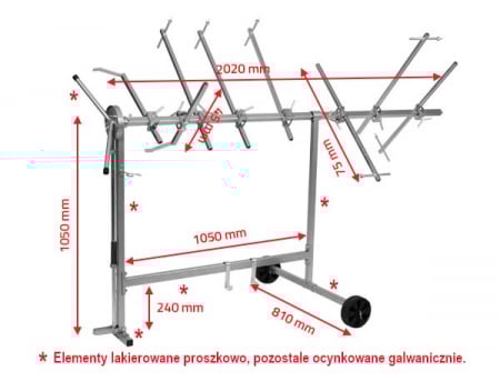 Stativ Premium pentru vopsit elemente, dimensiune 2020 mm. x 810 mm. x 1050 mm.      - NTools [1]
