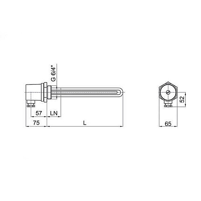 REZISTENTA ELECTRICA REGULUS 6KW 11/2 L495MM CU TERMINAL NEINCALZIT 100MM 8938 [2]