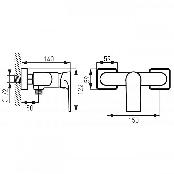 BATERIE PERETE DUS FARA ACCESORII SQUARE BAQ7 FERRO [2]