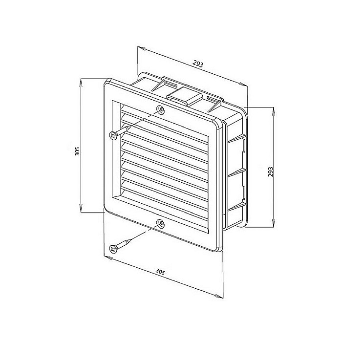 GRILA VM 300X300 PLASTIC CU PLASA HACO [2]