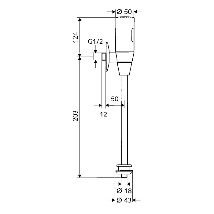 ROBINET PISOAR CU SENZOR INFRAROSU SCHELLTRONIC 9 V AUTOMAT DN.15 011130699 SCHELL [2]