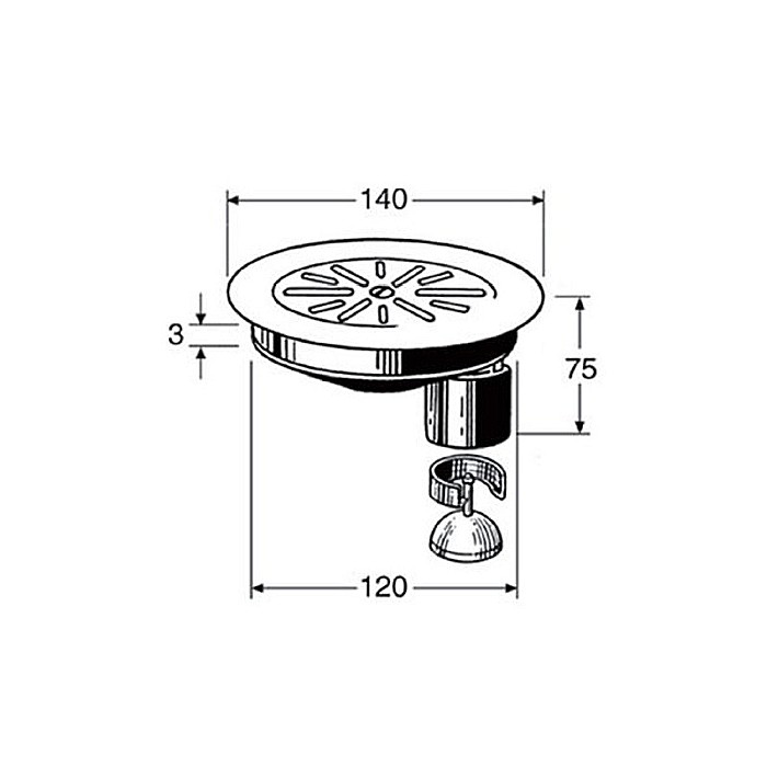 GRATAR ANTISPUMANT INOX D.120 PENTRU SIFON PARDOSEALA VALROM [2]