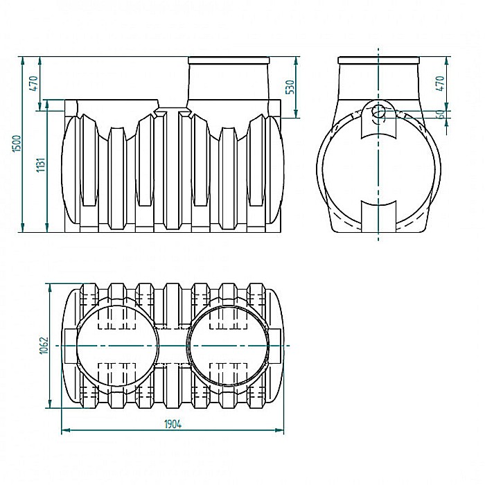 SEPARATOR HIDROCARBURI SUBTERAN NS3 FS600 3L/S 1400L NECAROSABIL ORIZONTAL 48930000300 AQUACLEAN VALROM [2]