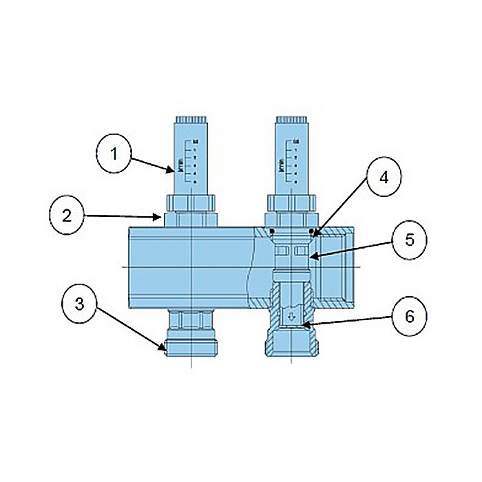 DISTRIBUITOR+COLECTOR 1-3/4 10 CAI CU DEBITMETRE PEXKIT VALROM 66421001600 [4]