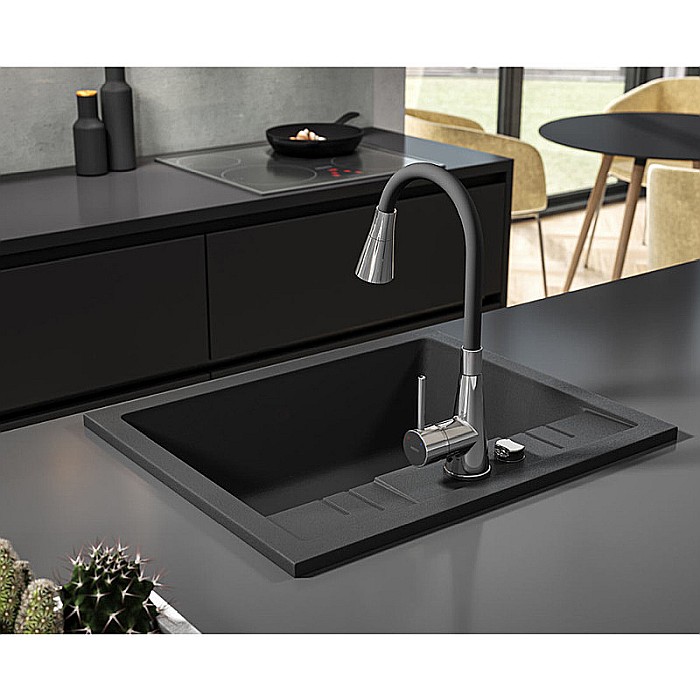 CHIUVETA GRANIT FERRO DRGM1/48/58BA CU O CUVA 58X48CM GRAFIT MEZZO NEAGRA [4]