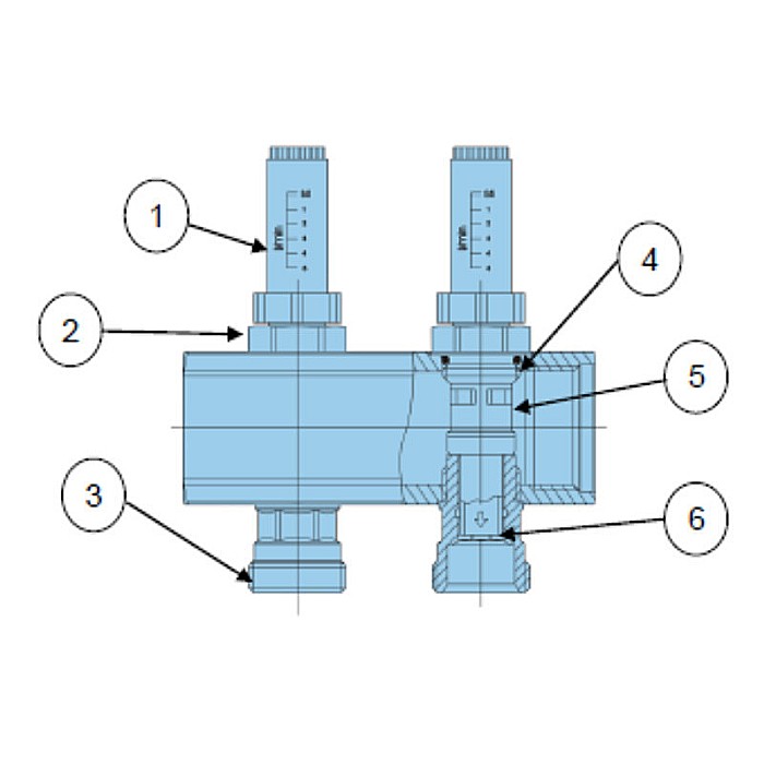 DISTRIBUITOR+COLECTOR 1-3/4 12 CAI CU DEBITMETRE EUROCON PEXKIT VALROM 66421201600 [3]