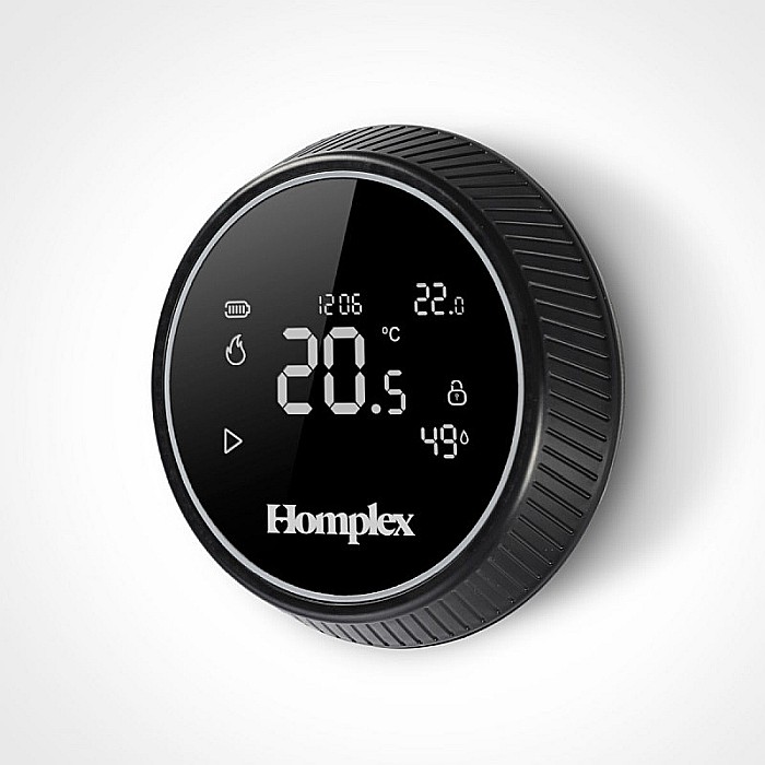 TERMOSTAT DE AMBIENT CU CONTROL PRIN INTERNET HOMPLEX NX1 PROGRAMABIL WIRELESS NEGRU [2]