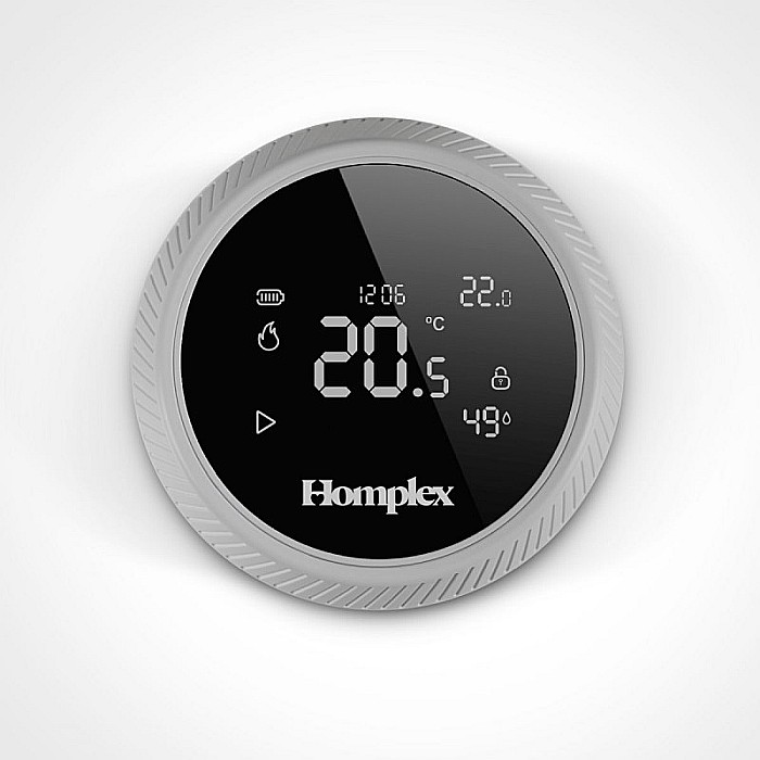 TERMOSTAT DE AMBIENT CU CONTROL PRIN INTERNET HOMPLEX NX1 PROGRAMABIL WIRELESS GRI [1]