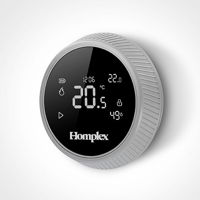 TERMOSTAT DE AMBIENT CU CONTROL PRIN INTERNET HOMPLEX NX1 PROGRAMABIL WIRELESS GRI [2]