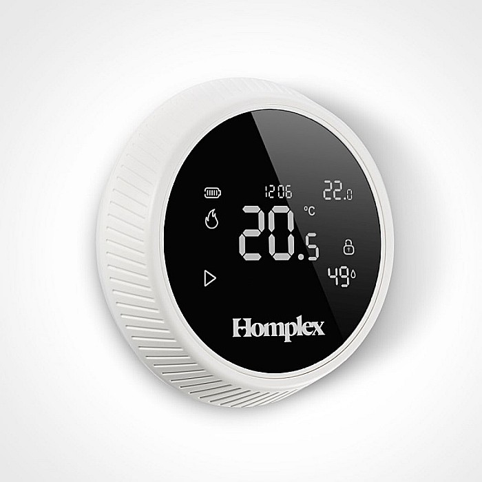 TERMOSTAT DE AMBIENT CU CONTROL PRIN INTERNET HOMPLEX NX1 PROGRAMABIL WIRELESS ALB [2]