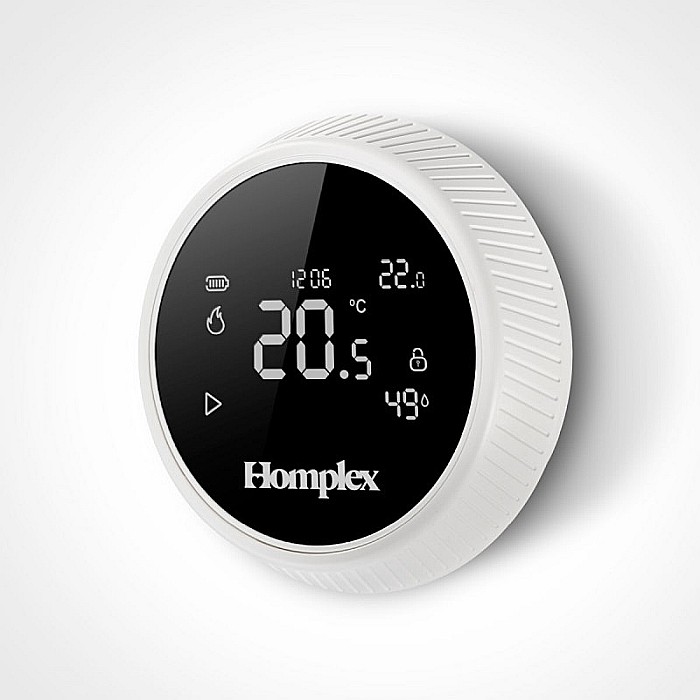 TERMOSTAT DE AMBIENT CU CONTROL PRIN INTERNET HOMPLEX NX1 PROGRAMABIL WIRELESS ALB [3]
