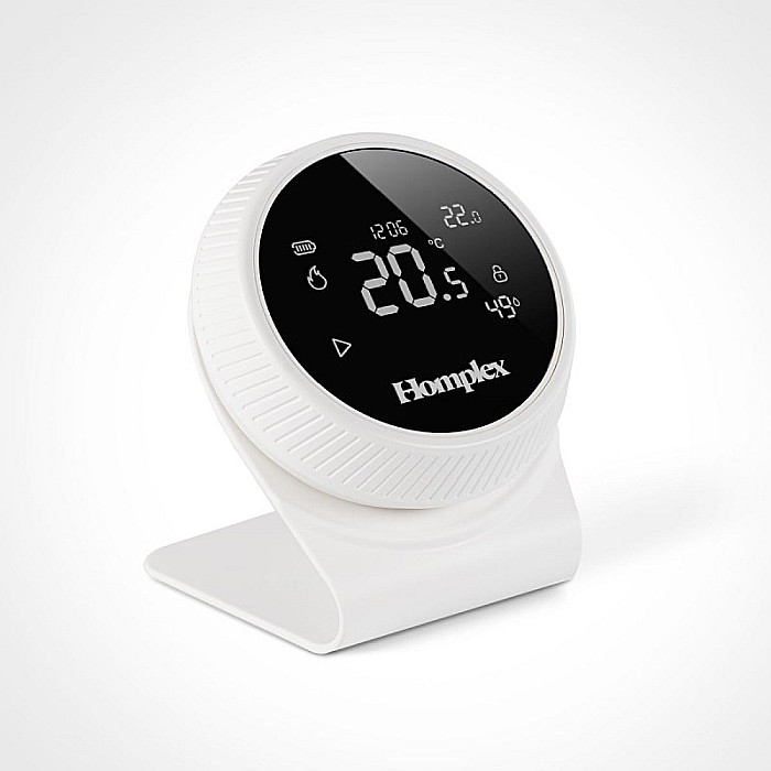 TERMOSTAT DE AMBIENT CU CONTROL PRIN INTERNET HOMPLEX NX1 PROGRAMABIL WIRELESS ALB [5]