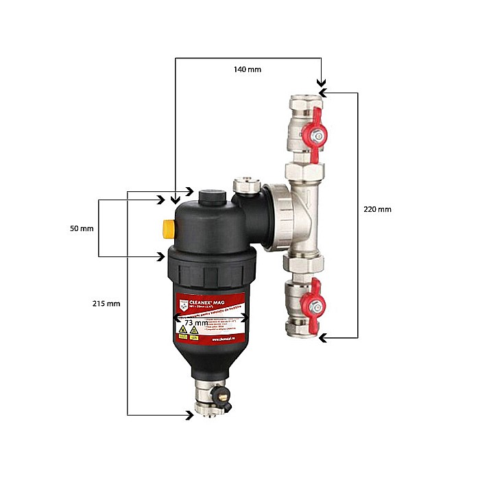 FILTRU ANTIMAGNETITA CLEANEX MAG HF1 3/4 (22MM) INSTALATIE TERMICA + SOLUTIE LBXCMPK022 [2]