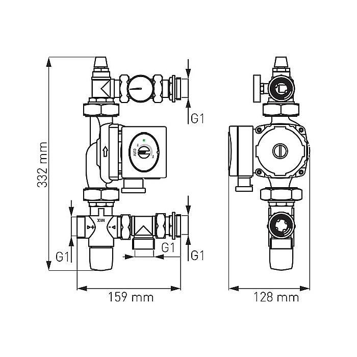 KIT PARDOSEALA GRUP AMESTEC PARDOSEALA FERRO GM1F-WP FARA POMPA DISTANTA RACORDURI 130MM [2]