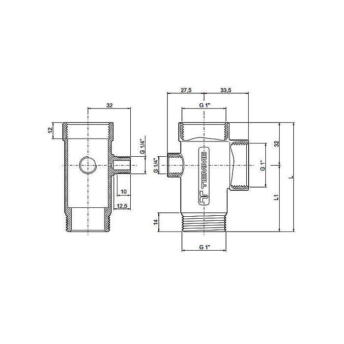 RACORD HIDROFOR 1 CU 5 CAI TIEMME 1500163 [2]