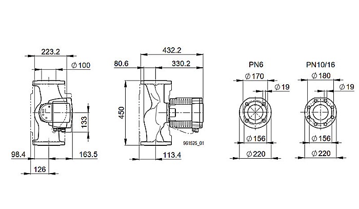 POMPA CIRCULATIE ELECTRONICA BIRAL MODULA 100-12 450 RED PN6 DN100 450MM 230V ROTOR UMED PENTRU INSTALATII INCALZIRE [3]