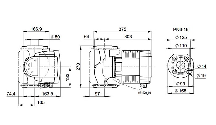 POMPA CIRCULATIE ELECTRONICA BIRAL MODULA 50-18 270 RED PN6-16 DN 50 270MM 230V ROTOR UMED PENTRU INSTALATII INCALZIRE [3]
