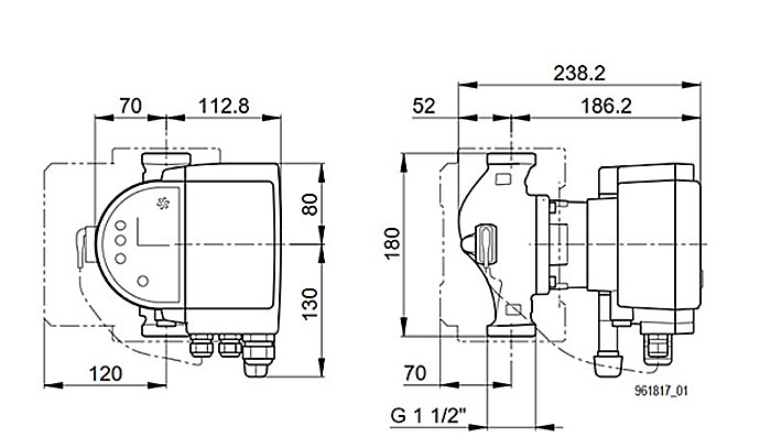 POMPA ELECTRONICA RECIRCULARE BIRAL MODULA 25-4 180 BLUE R 11/2 180MM 230V APA CALDA CONSUM PROTECTIE MOTOR SI AFISARE STARE FUNCTIONARE [3]