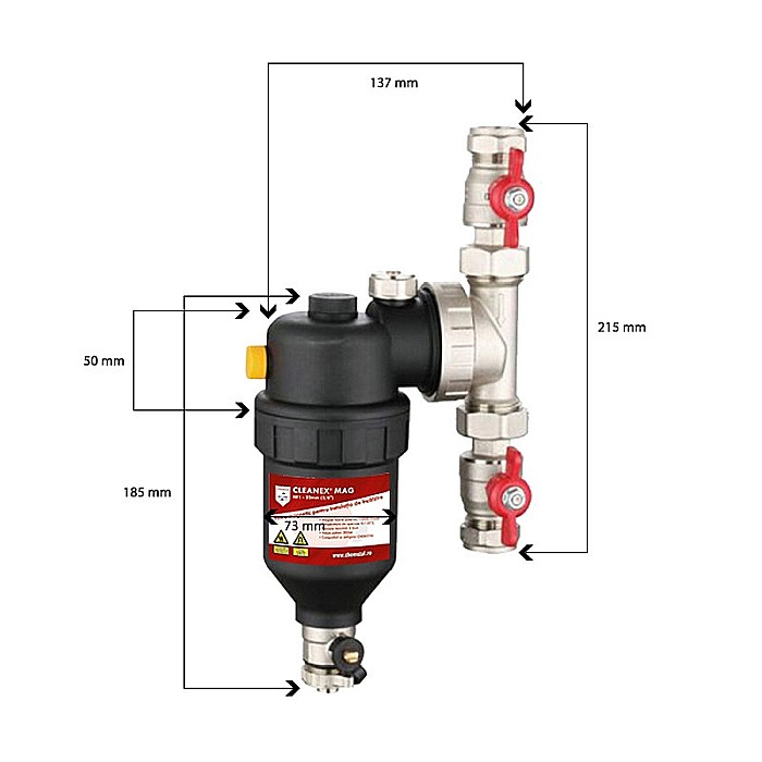 FILTRU ANTIMAGNETITA CLEANEX MAG HF1 3/4 (22MM) INSTALATIE TERMICA LBXMHF1022 [5]
