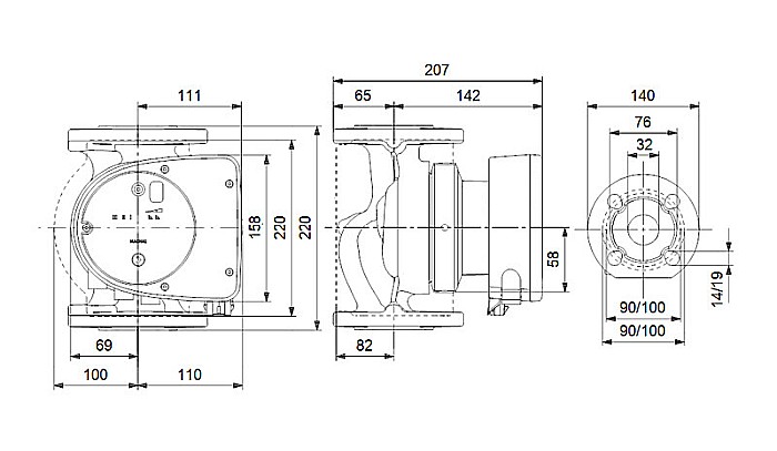 POMPA RECIRCULARE GRUNDFOS MAGNA1 32-100 F 99221237 [3]