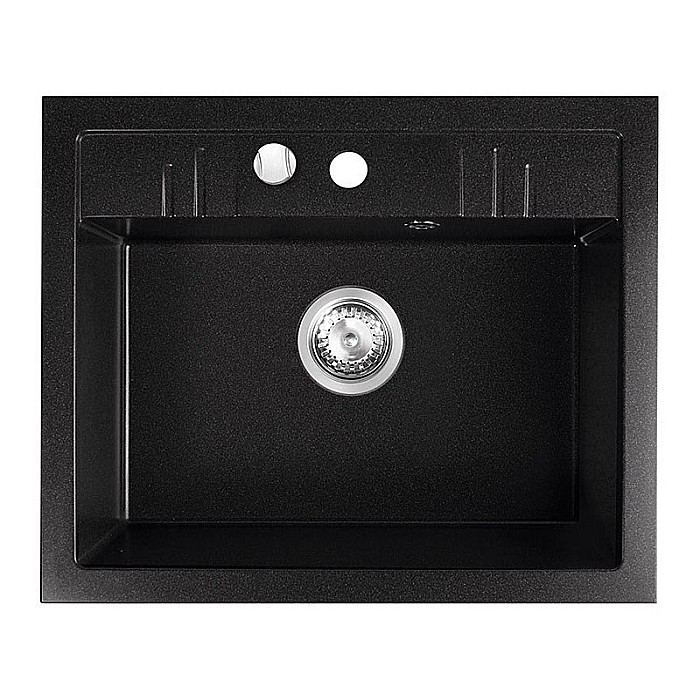 Pachet CHIUVETA GRANIT FERRO DRGM1/48/58BA CU O CUVA 58X48CM GRAFIT MEZZO NEAGRA CU BATERIE BUCATARIE FERRO CADOU [3]