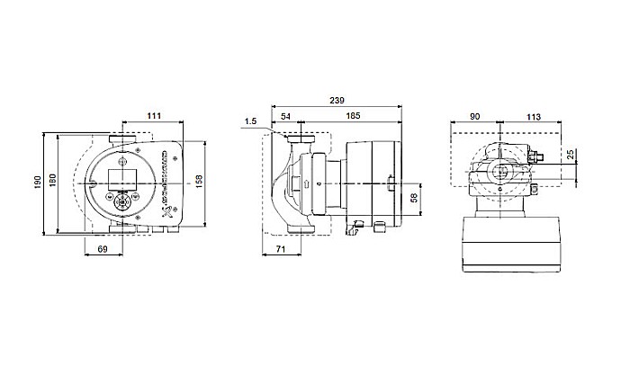 POMPA RECIRCULARE GRUNDFOS MAGNA3 25-40 N 180 CORP INOX 97924336 [3]