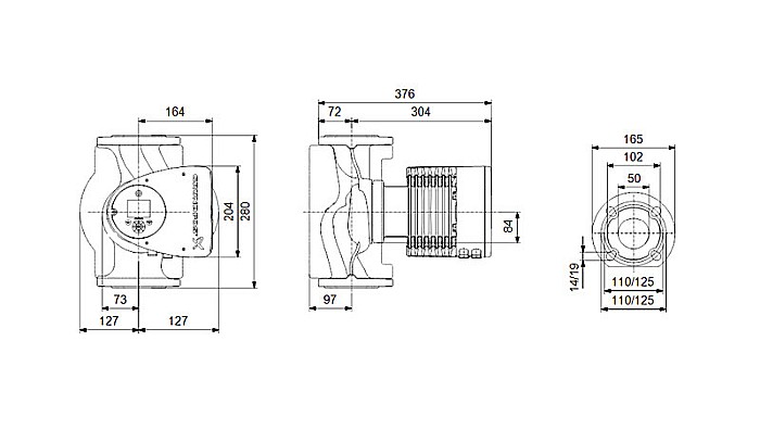 POMPA RECIRCULARE GRUNDFOS MAGNA3 50-120 F N 280 CORP INOX 97924358 [3]