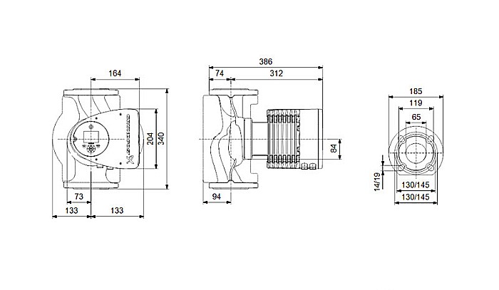 POMPA RECIRCULARE GRUNDFOS MAGNA3 65-100 F N 340 CORP INOX 97924364 [3]
