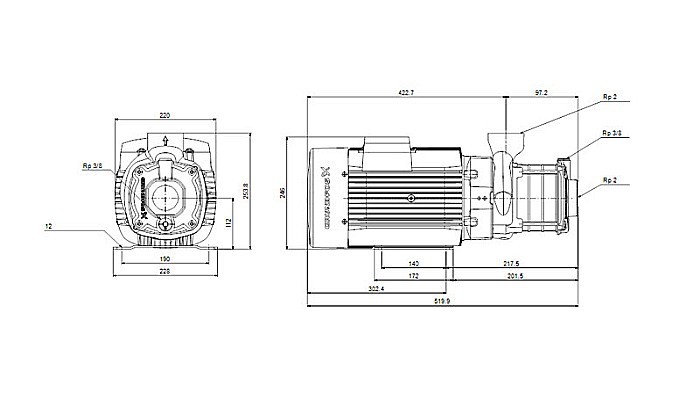 POMPA APA CENTRIFUGA MULTIETAJATA GRUNDFOS CM 25-2 380V 98979368 [4]