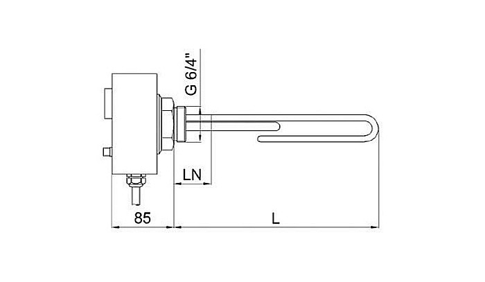 REZISTENTA ELECTRICA REGULUS 2.4KW CU TERMOSTAT 11/2 L420MM CU TERMINAL NEINCALZIT 15168 [2]