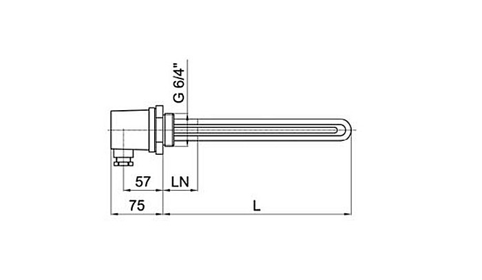 REZISTENTA ELECTRICA REGULUS 9KW 11/2 L380MM CU TERMINAL NEINCALZIT 100MM 8940 [2]