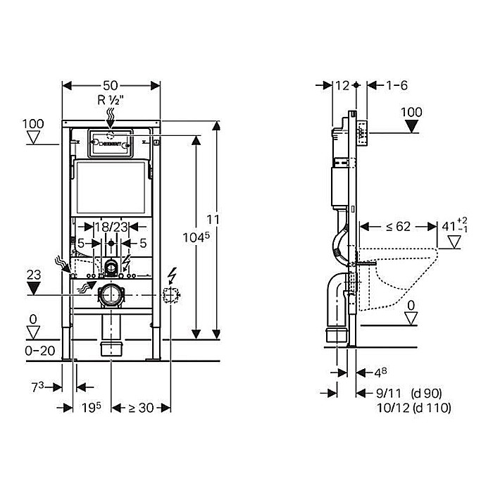 REZERVOR WC INCASTRAT PREPACK UP100/DELTA 30 CR/FIX/INSON 45811921 GEBERIT [2]