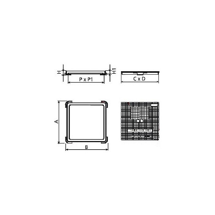 CAPAC + RAMA FONTA PATRAT 52X52X30 CLASA B 125 [4]