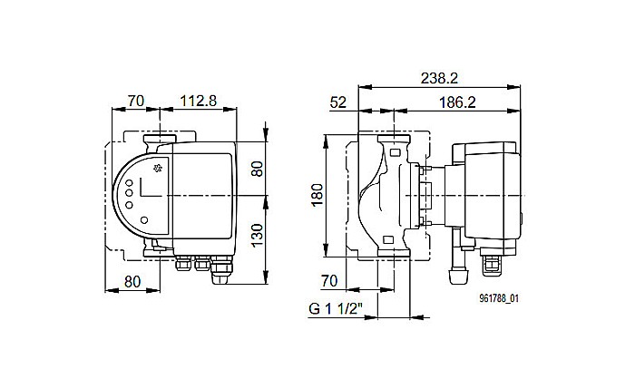 POMPA CIRCULATIE ELECTRONICA BIRAL MODULA 25-12 180 RED 180MM 230V ROTOR UMED PENTRU INSTALATII INCALZIRE [3]