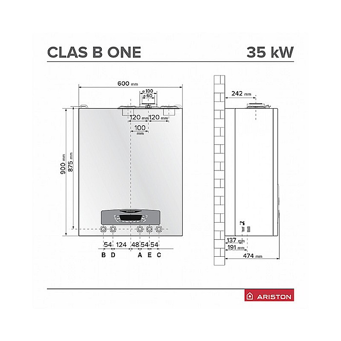 CENTRALA TERMICA PE GAZ ARISTON CLAS B ONE+ WIFI 35 KW IN CONDENSATIE CU BOILER INOX INCORPORAT 3302128 [4]