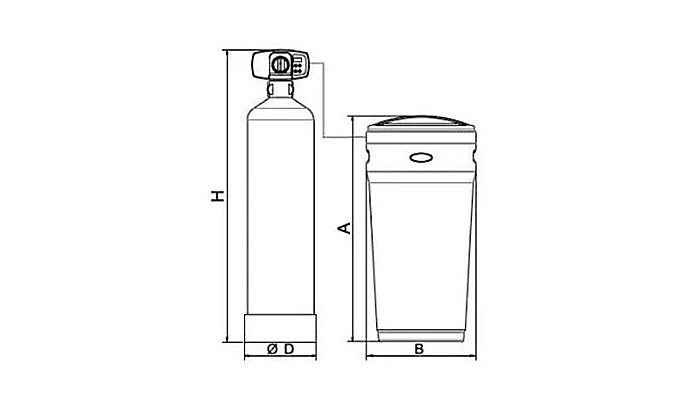 Statie dedurizare apa Soft 37 Simplex Q=2,5 MC/H cu by-bass AQUA09110037025 Aquapur Valhoh Valrom [6]