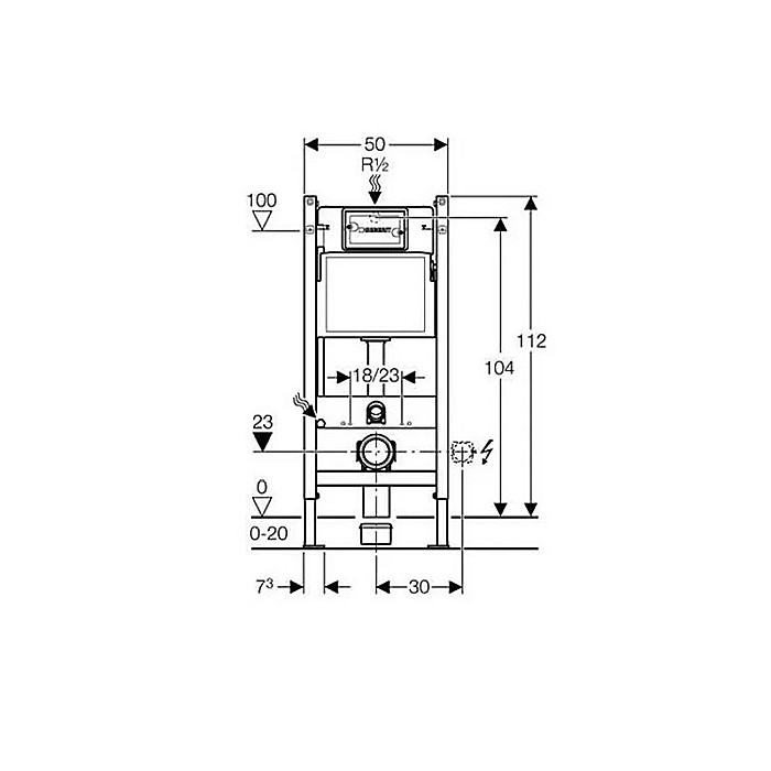 REZERVOR WC INGROPAT DUOFIX DELTA UP100 SET FIXARE CLAPETA DELTA 20 ALB GEBERIT [3]