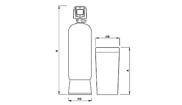 Statie tratare apa MIX 50 Simplex Vana Fleck Q=1,8 MC/H cu by-bass AQUA09200050018 Aquapur Valhoh Valrom [6]