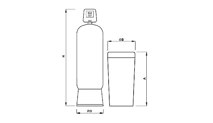 Statie dedurizare apa Soft 100 Simplex vana Fleck Q=4,0 MC/H cu by-bass AQUA09190100040 Aquapur Valhoh Valrom [4]