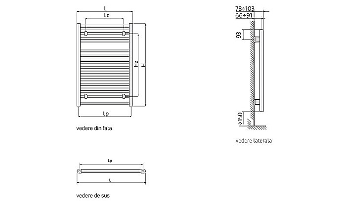 Radiator PURMO de baie banga 600x1537 Curbat  Resigilat [2]