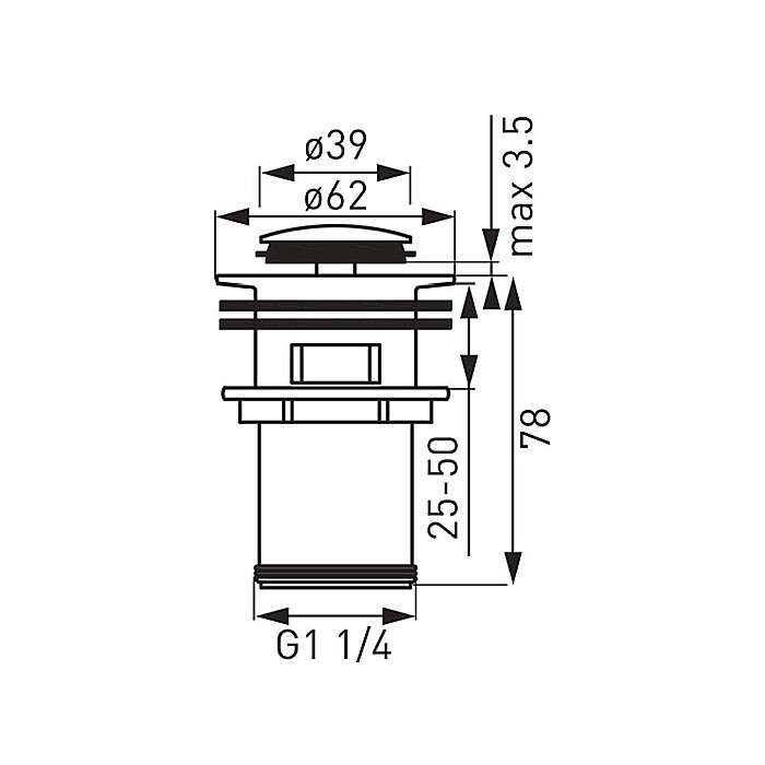VENTIL CLICK CLACK 11/4 CU PREAPLIN CROMAT FERRO [2]