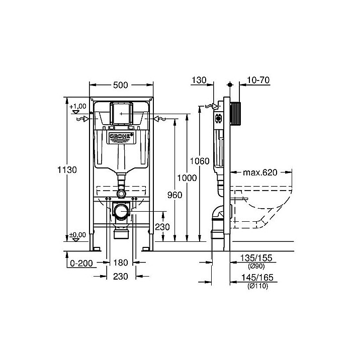 REZERVOR WC INCASTRAT GROHE RAPID SL CU CLAPETA CROMATA 38772001 [4]