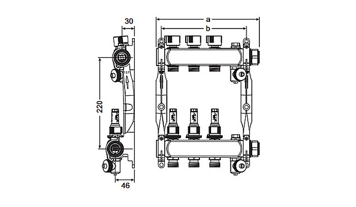 DISTRIBUITOR INCALZIRE PARDOSEALA OTEL FILET INTERIOR 1" 6 CAI TECE 77310006 [2]