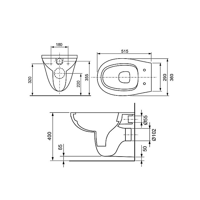 VAS WC SUSPENDAT RIMLESS CU CAPAC CU INCHIDERE LENTA TECE 9700018 [2]