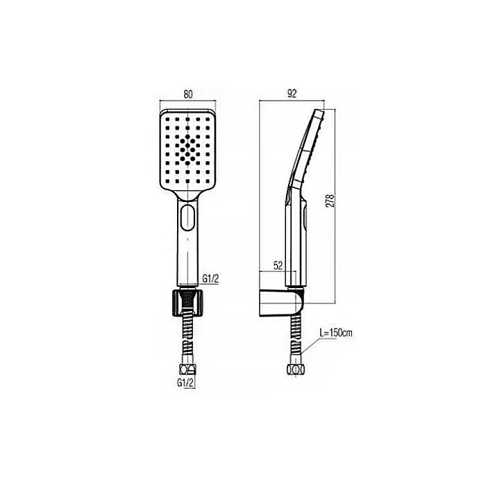 SET PARA + FURTUN + SUPORT PARA DUS CROM LOFT VALVEX 2432900 [2]