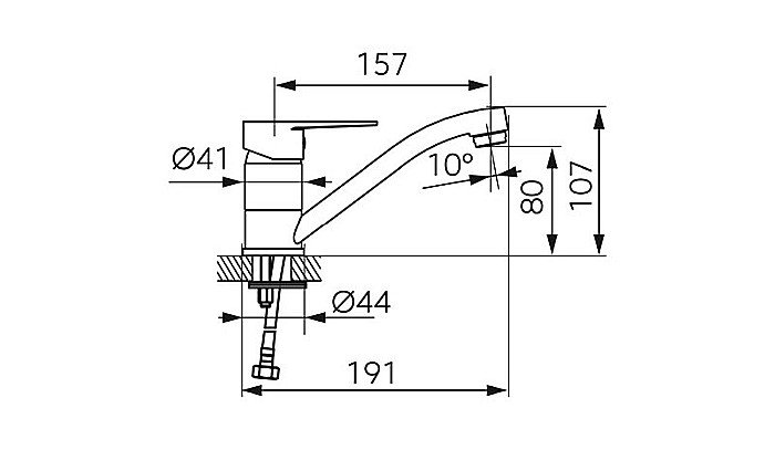 BATERIE LAVOAR FERRO RITTO BTR2ABL CU PIPA MOBILA NEGRU MAT [2]